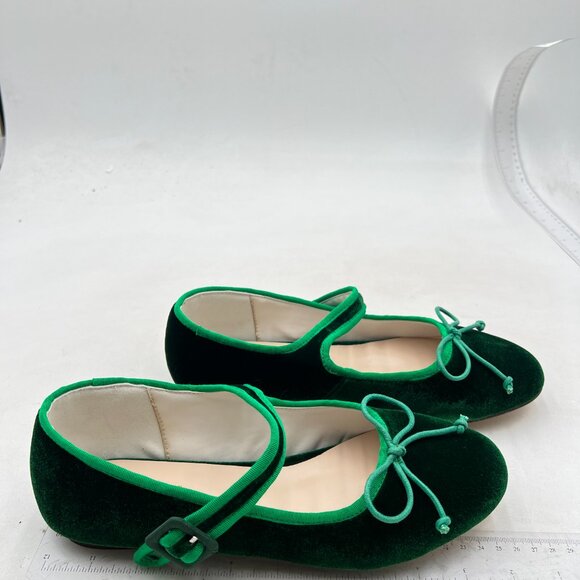 miss left Women Bowknot Ankle Strap Mary Jane Classic Closed Round Toe Green - Picture 4 of 8